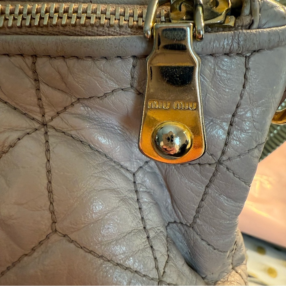MIU MIU Quilted Leather Handbag Beige - Picture 10 of 16